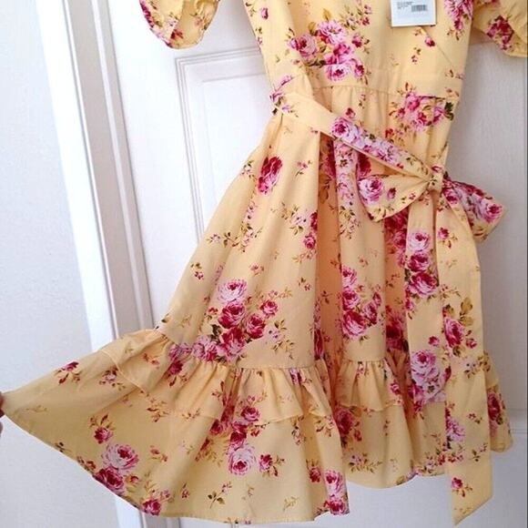 NWT Likely Quinn Snapdragon Floral Mini Dress Puff Sleeve Sweetheart S - Picture 6 of 10